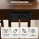 4-Piece Bar Table Set Counter-Height Table and 3 PVC Leather Upholstered Bar Stools-Brown by LJGDeals