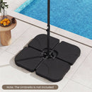 4-Piece Cantilever Offset Base 164 LBS Heavy-Duty Square with U-Locking Pins-Black by LJGDeals