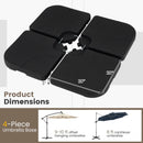 4-Piece Cantilever Offset Base 164 LBS Heavy-Duty Square with U-Locking Pins-Black by LJGDeals