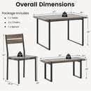 4-Piece Dining Table Set for 4 with 1 Bench and 2 Chairs-Gray by LJGDeals