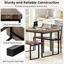 4-Piece Dining Table Set for 4 with 1 Bench and 2 Chairs-Gray by LJGDeals