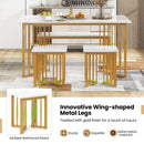 4 Piece Dining Table Set with Bench and 2 Stools-White by LJGDeals