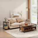 4-Piece Industrial Living Room Set: Fireplace TV Stand + 3-Tier Industrial Style Coffee Table + 71 Inch Freestanding Hall Tree + Adjustable C-shape Sofa Side Table by LJGDeals