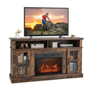 4-Piece Industrial Living Room Set: Fireplace TV Stand + 3-Tier Industrial Style Coffee Table + 71 Inch Freestanding Hall Tree + Adjustable C-shape Sofa Side Table by LJGDeals