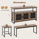 4 Piece Kitchen Island Set with Bench and Storage-Brown by LJGDeals