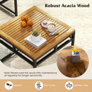 4 Pieces Patio L-Shaped Sofa Set with Cushions and Side Table-Brown by LJGDeals
