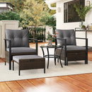 4 Piece Outdoor Furniture Set with Glass Topped Coffee Table by LJGDeals