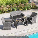4 Piece Patio Conversation Set Rattan Chair Loveseat and Table Set by LJGDeals