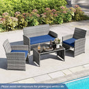 4 Piece Patio Conversation Set Rattan Chair Loveseat and Table Set by LJGDeals