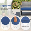 4 Piece Patio Conversation Set Rattan Chair Loveseat and Table Set by LJGDeals