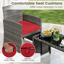 4 Piece Patio Conversation Set Rattan Chair Loveseat and Table Set