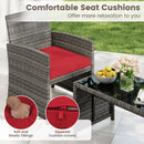 4 Piece Patio Conversation Set Rattan Chair Loveseat and Table Set by LJGDeals