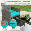 4 Piece Patio Conversation Set Rattan Chair Loveseat and Table Set by LJGDeals
