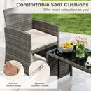 4 Piece Patio Conversation Set Rattan Chair Loveseat and Table Set by LJGDeals