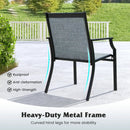 4 Piece Patio Dining Chairs Large Outdoor Chairs with Breathable Seat and Metal Frame by LJGDeals