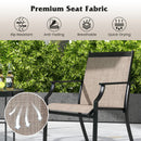 4 Piece Patio Dining Chairs Large Outdoor Chairs with Breathable Seat and Metal Frame by DirectDeals