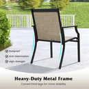 4 Piece Patio Dining Chairs Large Outdoor Chairs with Breathable Seat and Metal Frame by LJGDeals