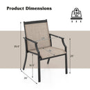 4 Piece Patio Dining Chairs Large Outdoor Chairs with Breathable Seat and Metal Frame by LJGDeals