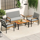 Rectangular Patio Storage Side Table with Aluminum Alloy Rods for Poolside by DirectDeals