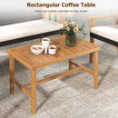 4 Piece Patio Furniture Set PE Rattan Porch Chairs with Acacia Wood Coffee Table and Soft Cushions-White by LJGDeals