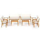 4 Piece Patio Furniture Set with Coffee Table for Backyard and Garden-White by LJGDeals