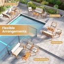 4 Piece Patio Furniture Set with Coffee Table for Backyard and Garden-White by LJGDeals