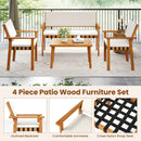 4 Piece Patio Furniture Set with Coffee Table for Backyard and Garden-White by LJGDeals