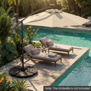 4-Piece Patio Market Umbrella Base 140 LBS Heavy-Duty with U-Locking Pins-Black by LJGDeals