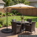 4-Piece Patio Market Umbrella Base 140 LBS Heavy-Duty with U-Locking Pins-Black by LJGDeals