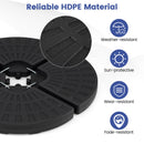 4-Piece Patio Market Umbrella Base 140 LBS Heavy-Duty with U-Locking Pins-Black