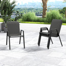 4 Piece Patio Rattan Dining Chairs with Wicker Woven Seat and Back for Backyard Front Porch-Brown by LJGDeals