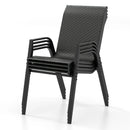 4 Piece Patio Rattan Dining Chairs with Wicker Woven Seat and Back for Backyard Front Porch-Brown by LJGDeals