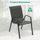 4 Piece Patio Rattan Dining Chairs with Wicker Woven Seat and Back for Backyard Front Porch-Brown by LJGDeals