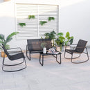 4 Piece Patio Rocking Set with Glass-Top Table by LJGDeals