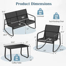 4 Piece Patio Rocking Set with Glass-Top Table by LJGDeals