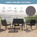 4 Piece Patio Rocking Set with Glass-Top Table by LJGDeals
