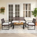 4-Piece Patio Conversation Set with Acacia Coffee Table by DirectDeals