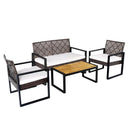 4-Piece Patio Conversation Set with Acacia Coffee Table by LJGDeals