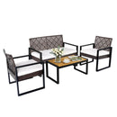 4-Piece Patio Conversation Set with Acacia Coffee Table by LJGDeals
