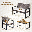 4-Piece Patio Conversation Set with Acacia Coffee Table by LJGDeals