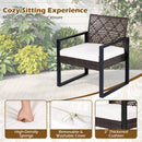 4-Piece Patio Conversation Set with Acacia Coffee Table by DirectDeals