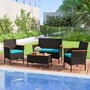 4-Piece Patio Conversation Set with Loveseat and Coffee Table by LJGDeals