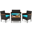 4-Piece Patio Conversation Set with Loveseat and Coffee Table by LJGDeals
