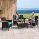 4-Piece Patio Conversation Set with Loveseat and Coffee Table by DirectDeals