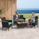 4-Piece Patio Conversation Set with Loveseat and Coffee Table by LJGDeals