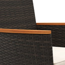4 Piece Patio Wicker Sofa Set 2 Rattan Chairs and Loveseat with Table-Brown by LJGDeals