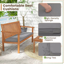 4 Piece Patio Wood Furniture Set Acacia Wood Sofa Set with Loveseat by LJGDeals