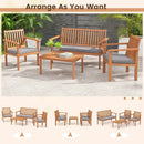 4 Piece Patio Wood Furniture Set Acacia Wood Sofa Set with Loveseat by LJGDeals
