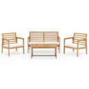 4 Piece Wood Patio Conversation Set with 2 Armchairs and Coffee Table-White by LJGDeals
