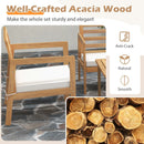 4 Piece Wood Patio Conversation Set with 2 Armchairs and Coffee Table-White by LJGDeals